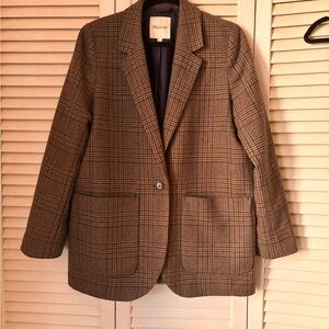 Madewell Brown/Navy Checkered Blazer